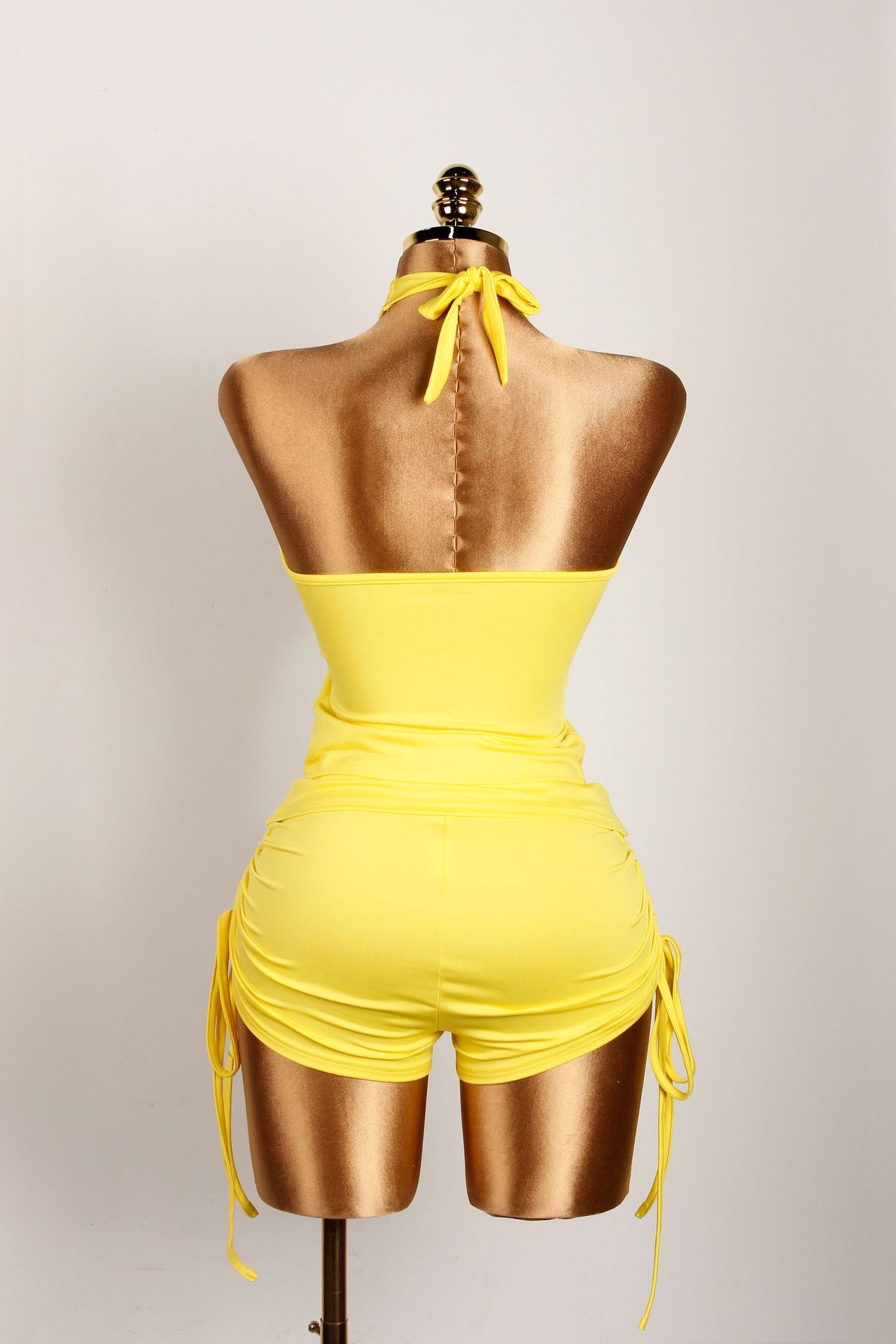 Women sexy Halter Neck sleeveless Top lace and shorts two-piece set 8