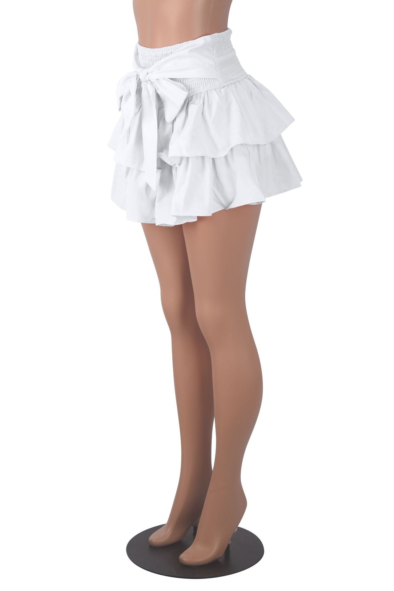 Women Solid Sexy Bow Pleated Skirt 8