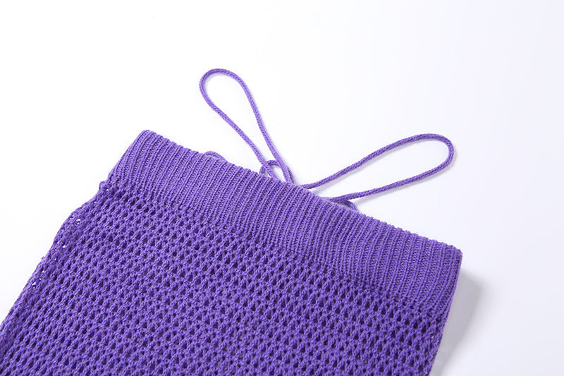 Spring Fashion Women's Solid Color Slim Vest Sexy Low Waist Skirt Two Piece Set 16