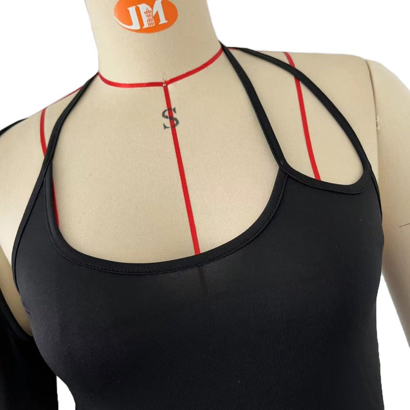 Women's Autumn Winter Trend Lone-Shoulder Sexy Back Hollow Dress 10