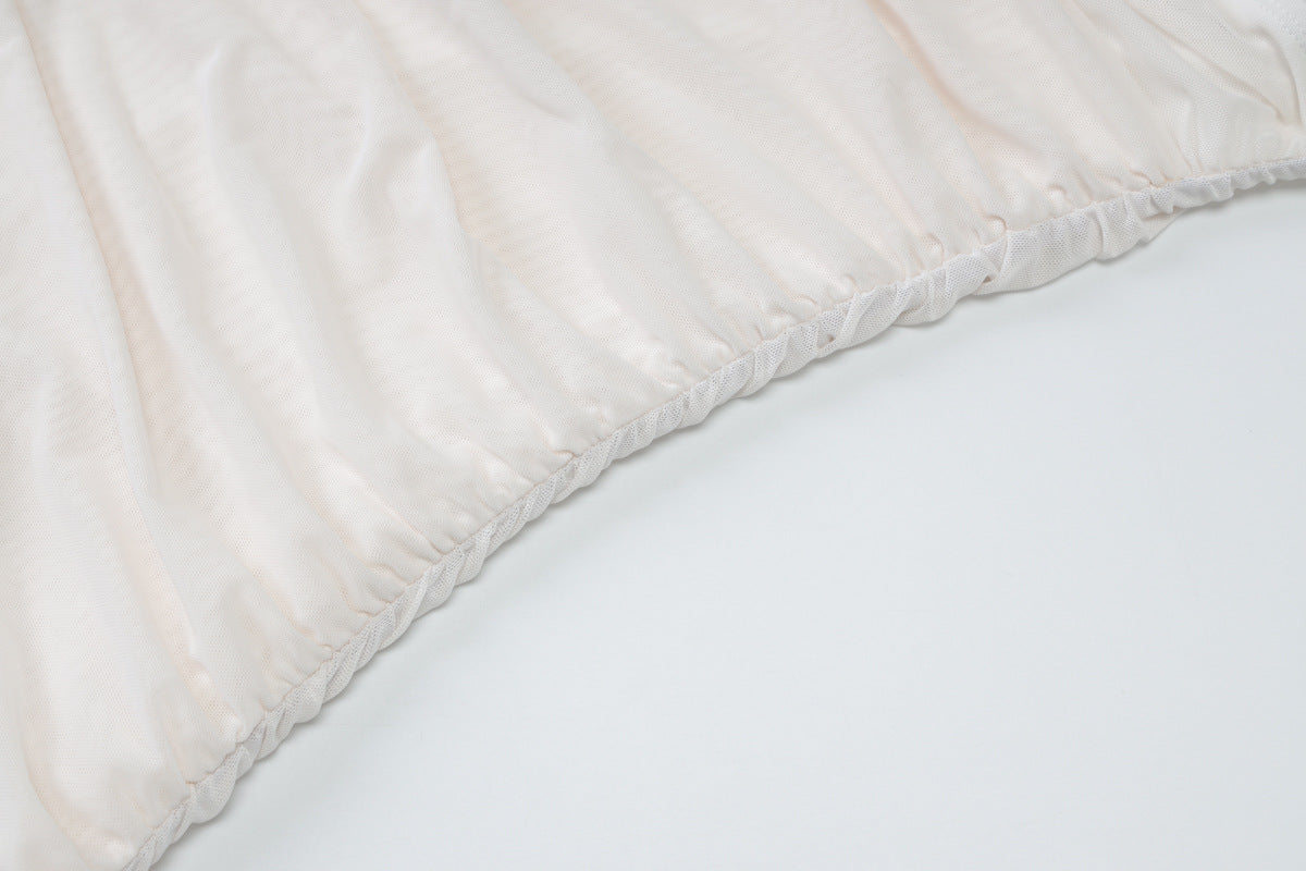 Summer Mesh Patchwork Ribbon Halter Neck Solid Color Bodycon Dress for Women 14