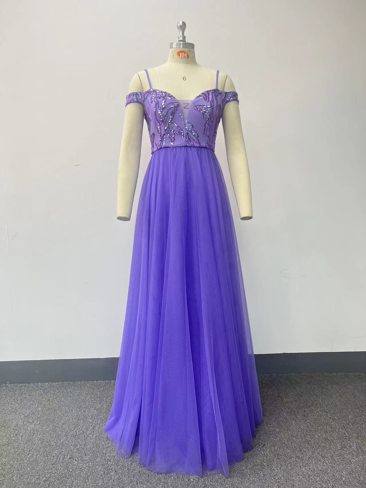 Off-Shoulder Straps Sequin Mesh Patchwork Elegant Party Dress 17