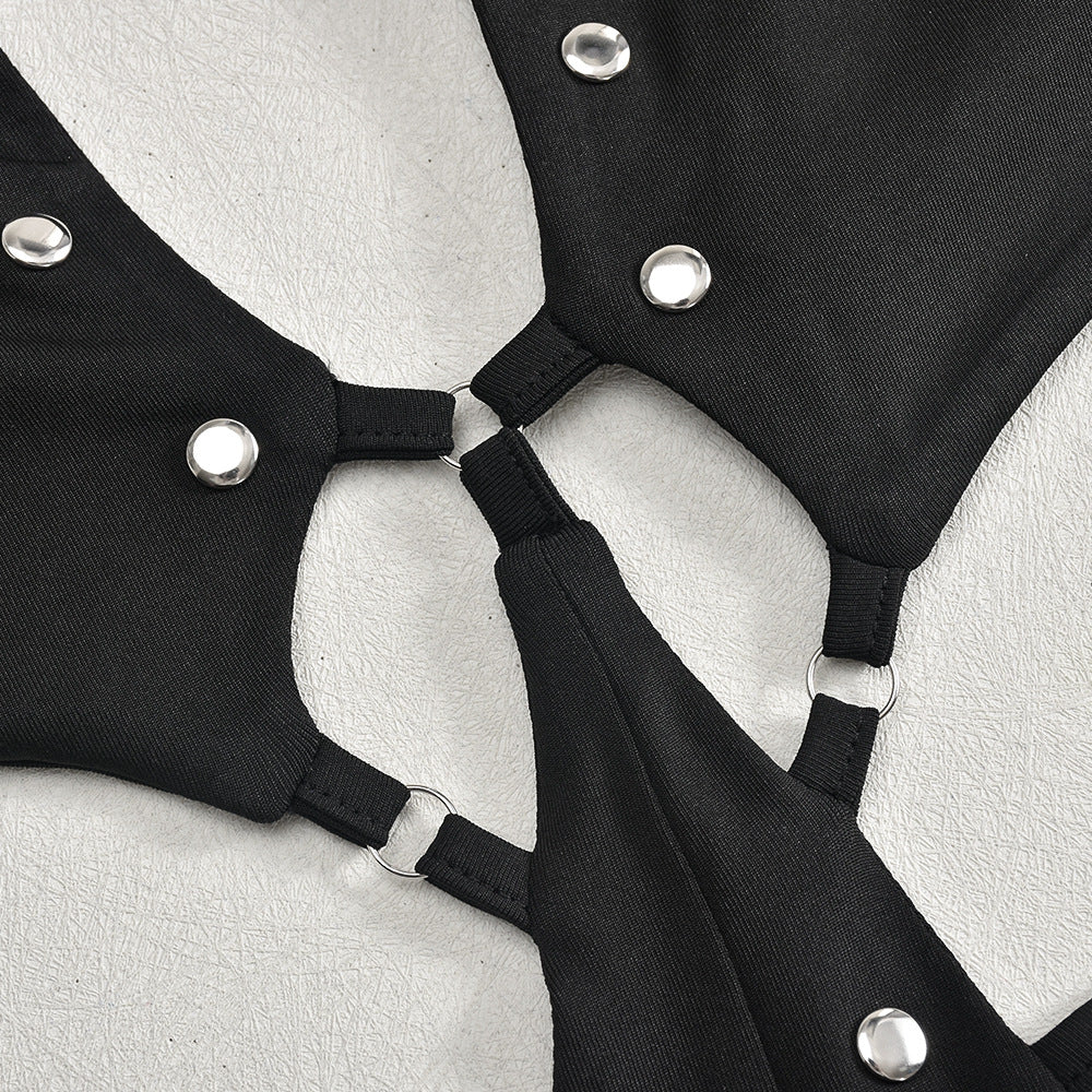 Women Sleeveless Lace Backless Bell Bottom Wide Leg Jumpsuit 12