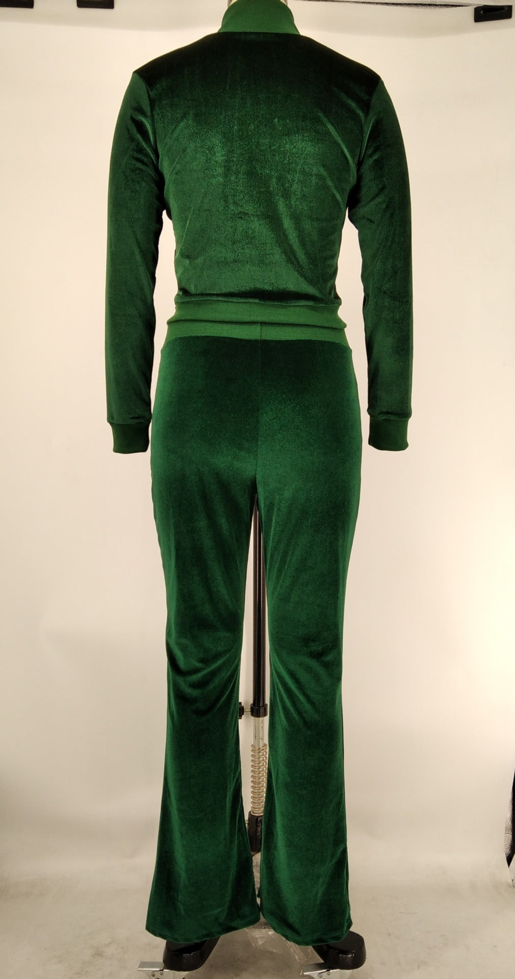 Women's Autumn Winter Velvet Zipper Pocket Two Piece Tracksuit 19