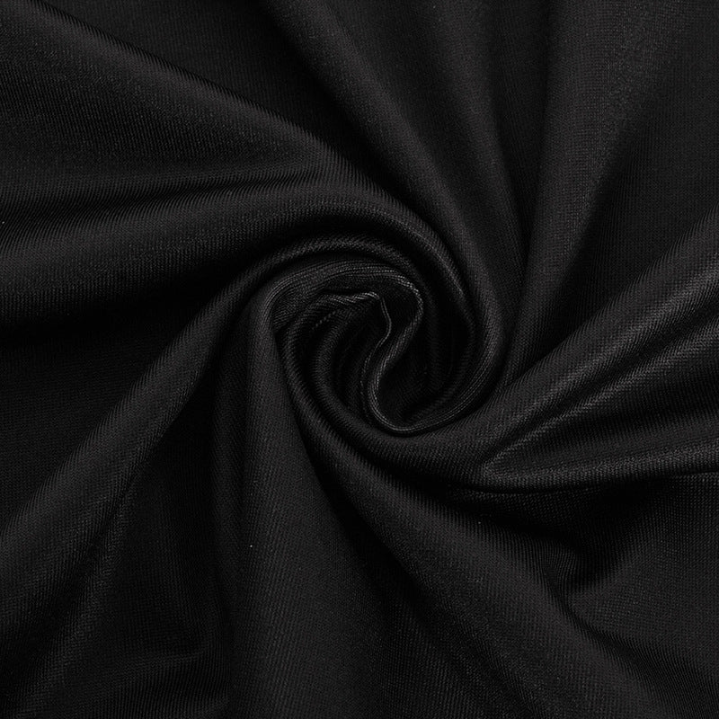 Summer Solid Color Round Neck Short Sleeve Letter Print Slim Mini Dress 13