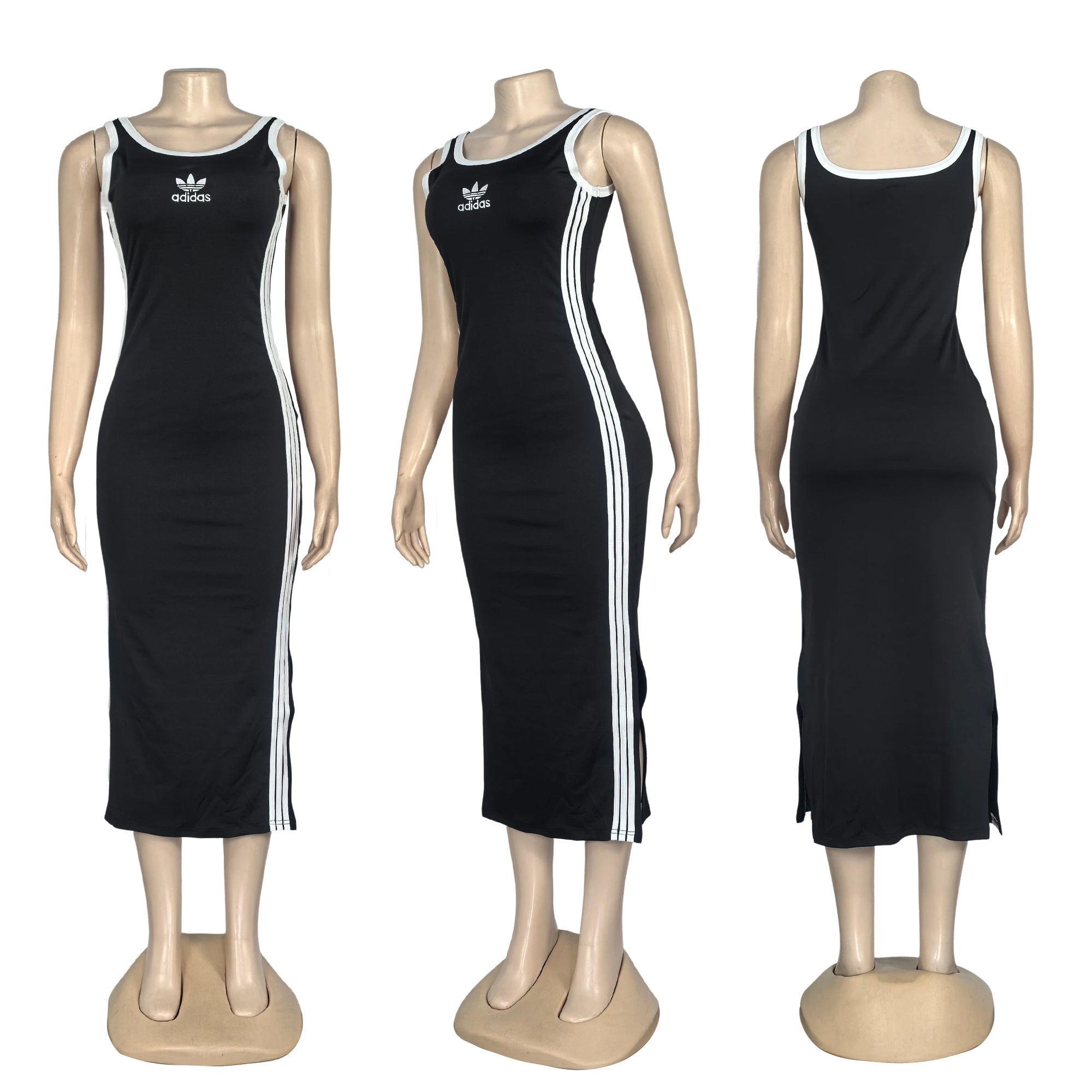 Women summer embroidered slit knitting dress 4