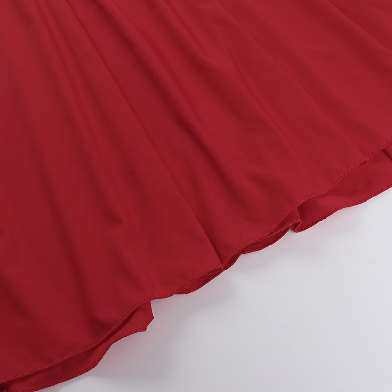 Spring Sexy Open Waist Hollow Halter Neck Long Dress 16