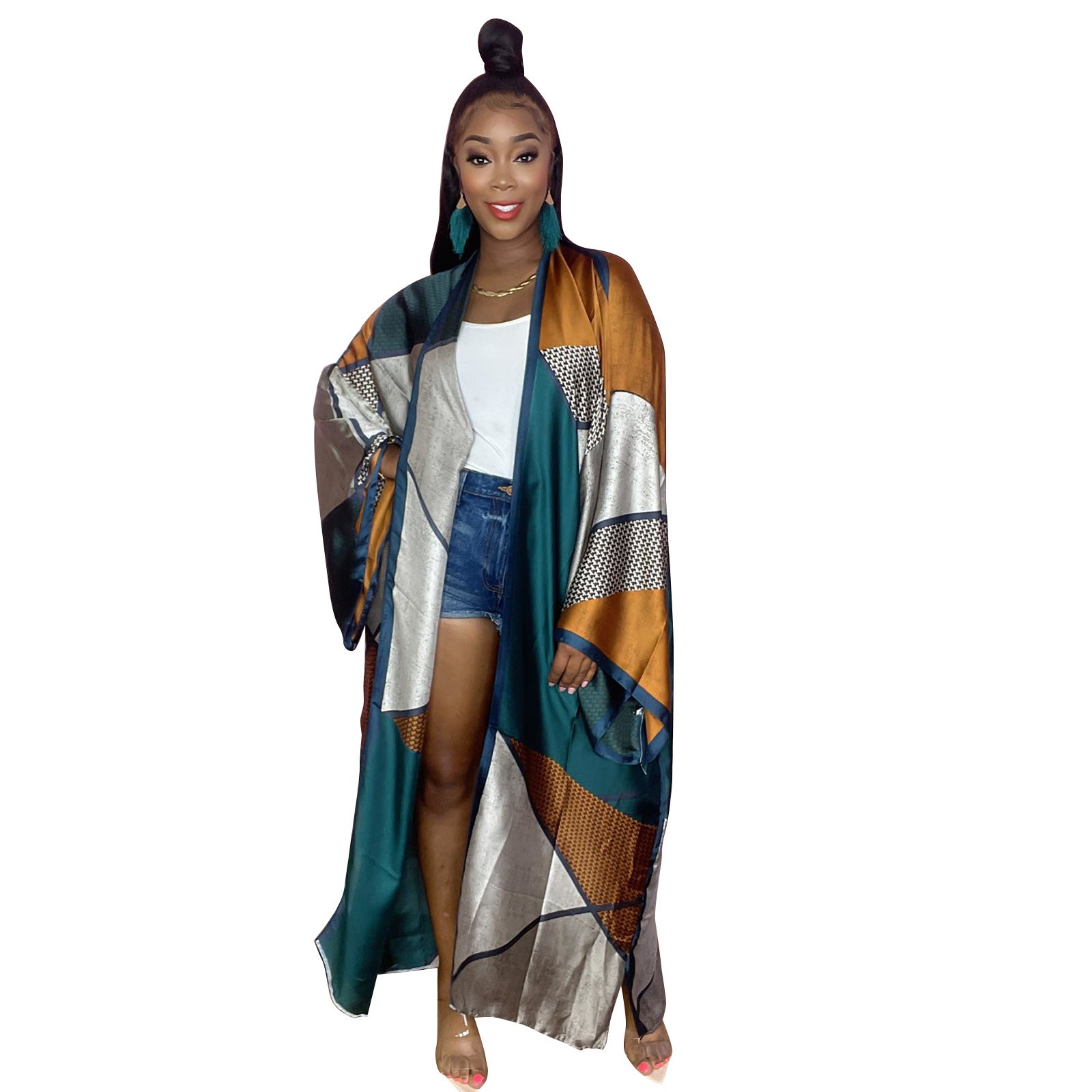 Women'S Printed Sunscreen Cloak Long Sleeve Cardigan 7