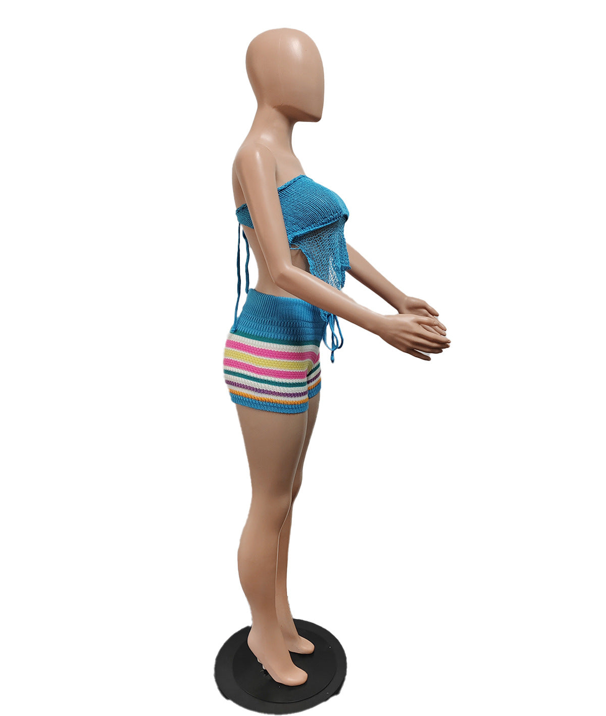 Summer Women clothing Backless Top and Shorts knitting two-piece suit 11