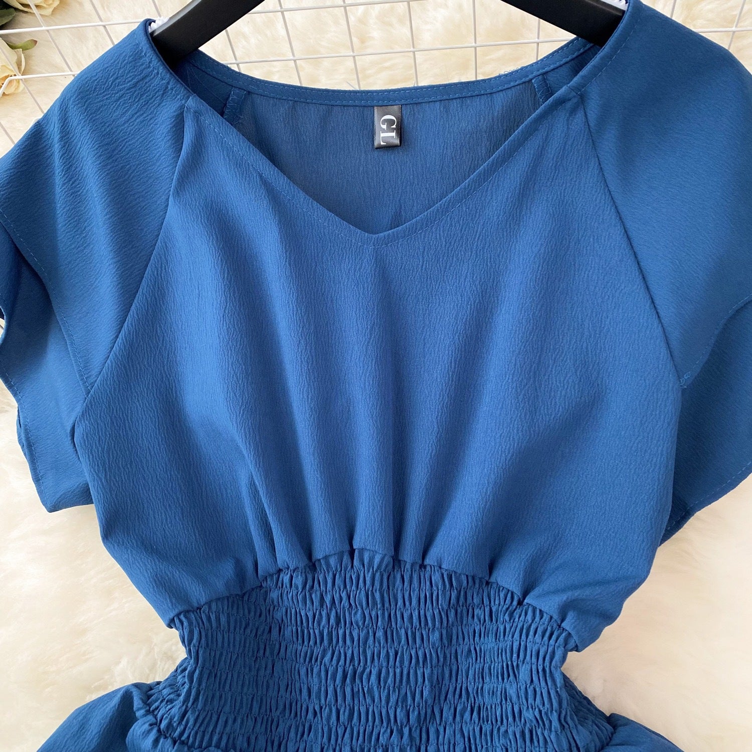 Women vintage pleated Long Dress 28