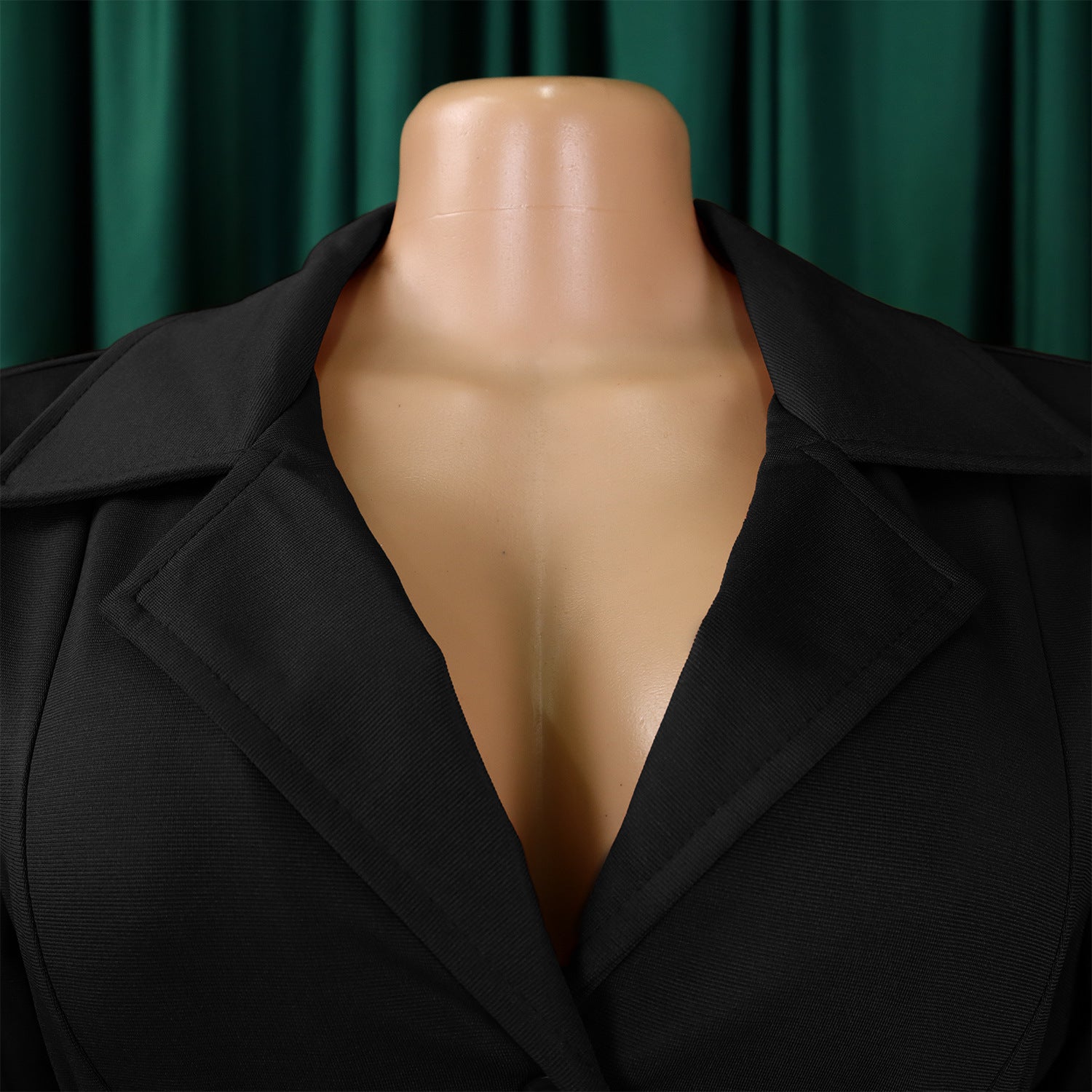 Plus Size Women Summer Short Sleeve Turndown Collar Lace-Up Solid African Dress 37