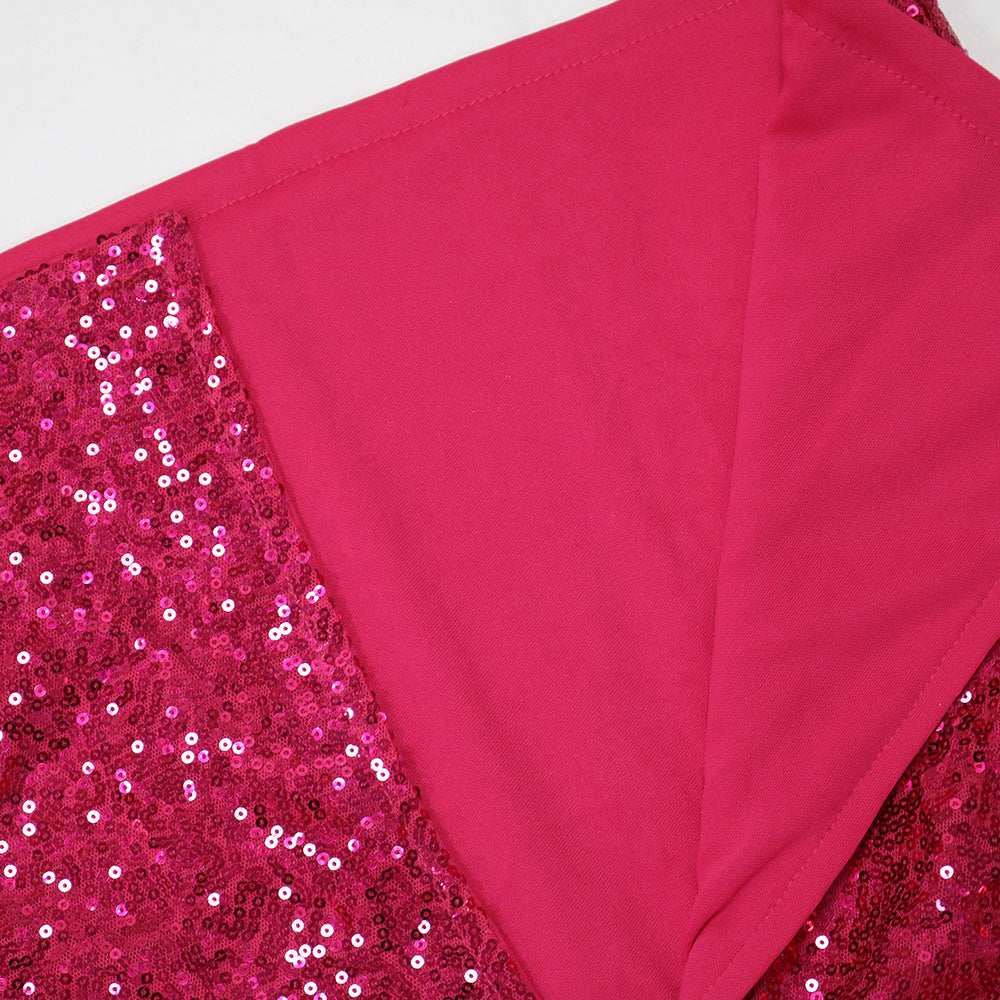 Strapless Bodycon A-Line Dress Women's Sequin Party Long Dress 16