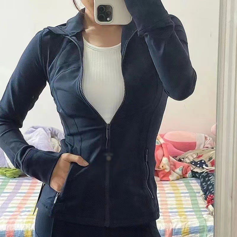 Slim Yoga Wear Sports Casual Fitness Jacket Women's Outdoor Sun Protection Top 9