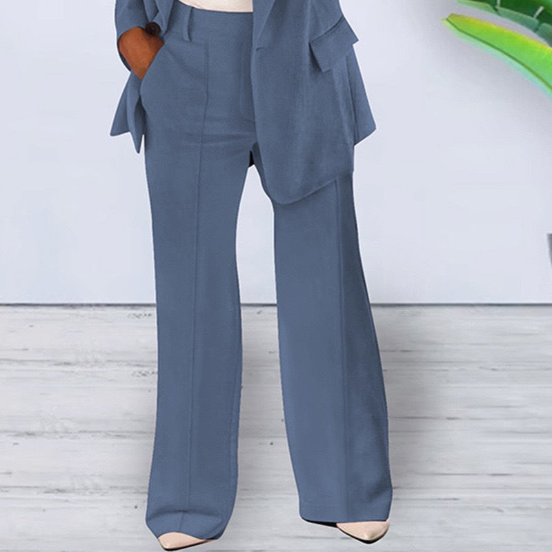 Spring/Summer Fashion Turn-Down Collar Blazer Pants Set 20