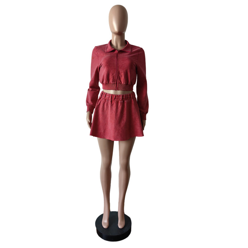Women Stretch jacket and Skirt Two Piece Set 9