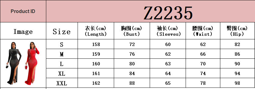 Women sexy mesh irregular slit long sleeve dress 14