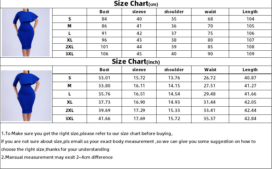 Plus Size Ladies' High Waist Ruffled Chic Bodycon Pencil Dress 8
