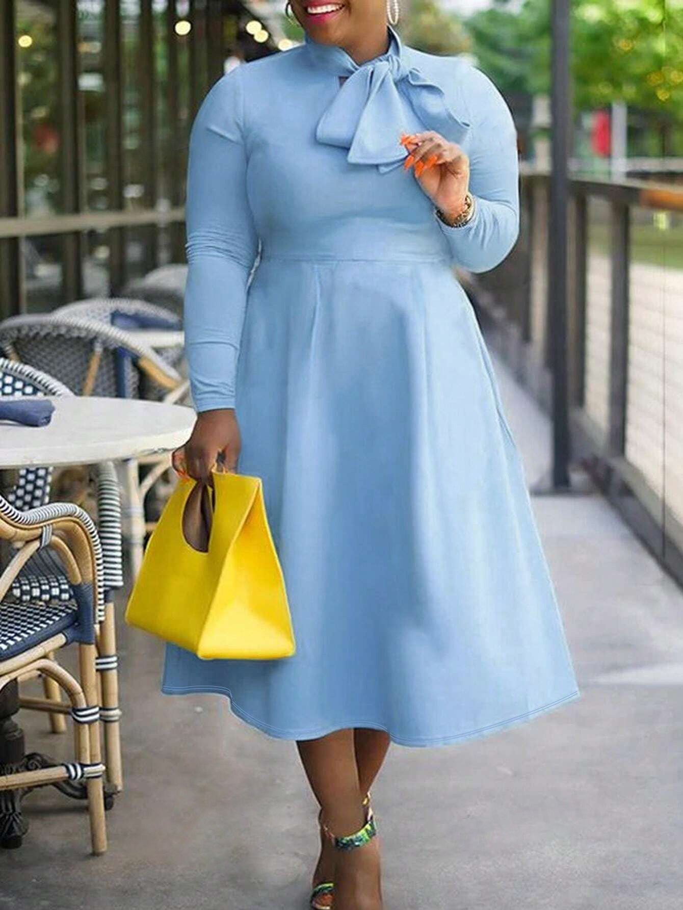 Women's Plus Size Slim Waist Elegant Dress