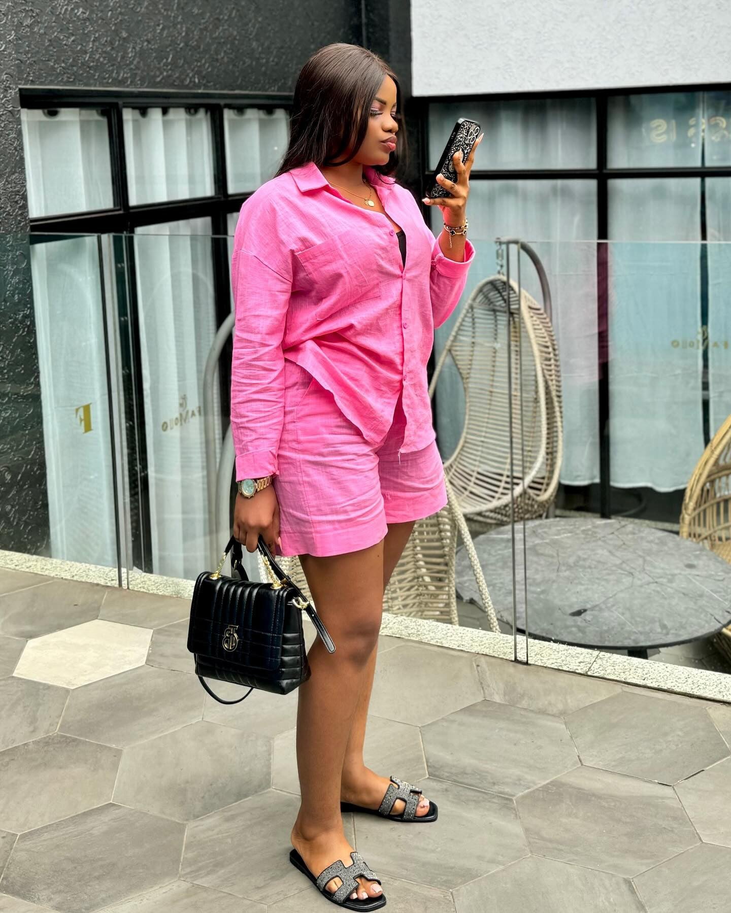 Plus Size Women Africa Spring Summer Casual Shirt and Shorts Two-Piece Set