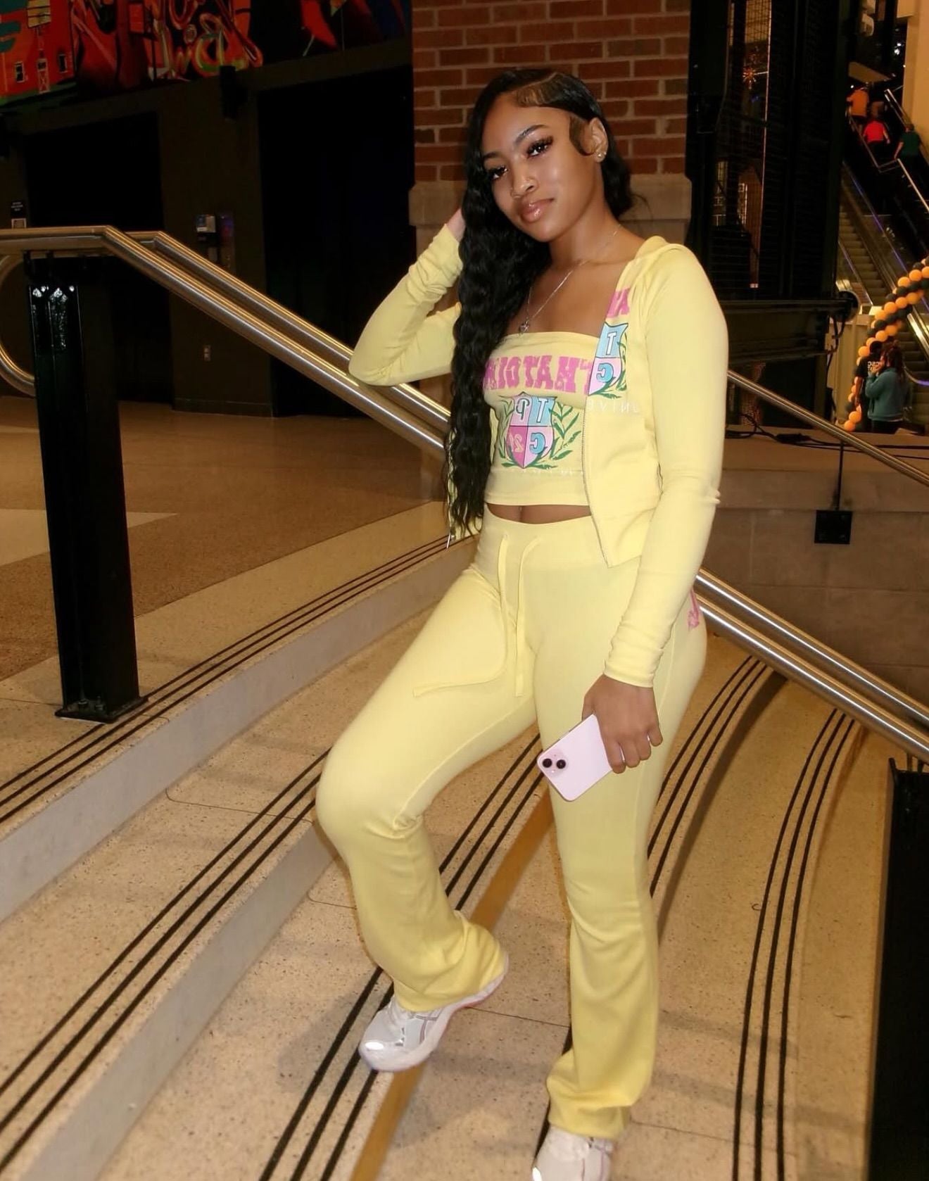 Sexy Elastic Waist Tie Hoodie Pants Casual Sporty Set Women Three-Piece Outfit 4