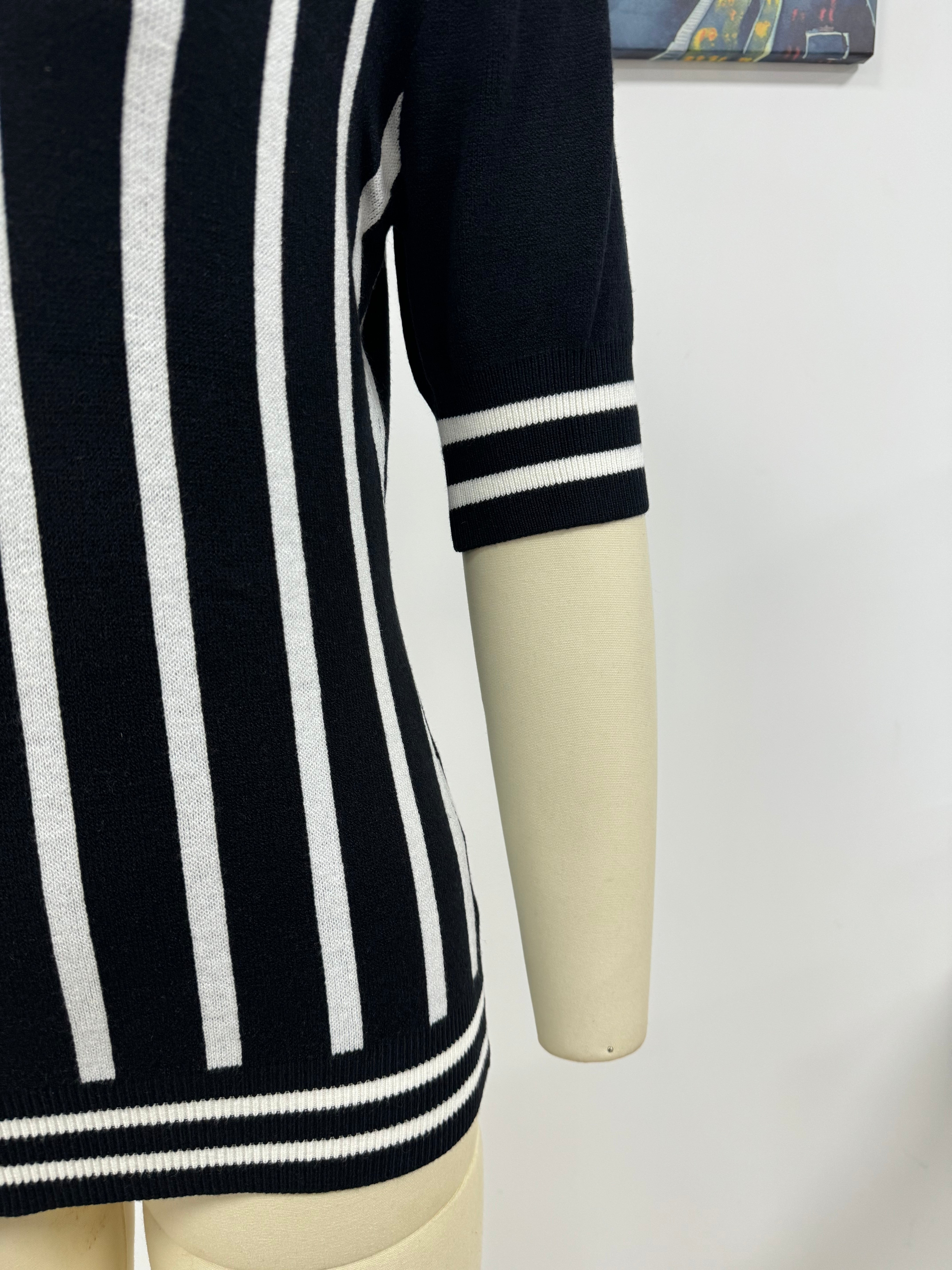 Women Striped Short Sleeve Casual knitting Top 12