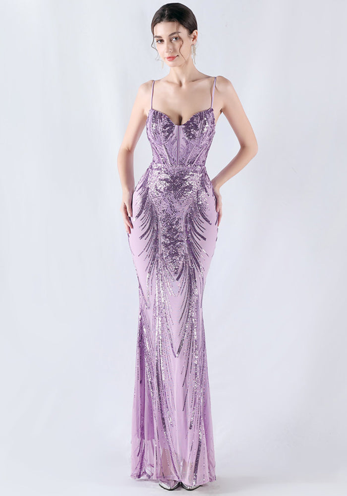 Plus Size Women Sequined Formal Party Maxi Evening Dress