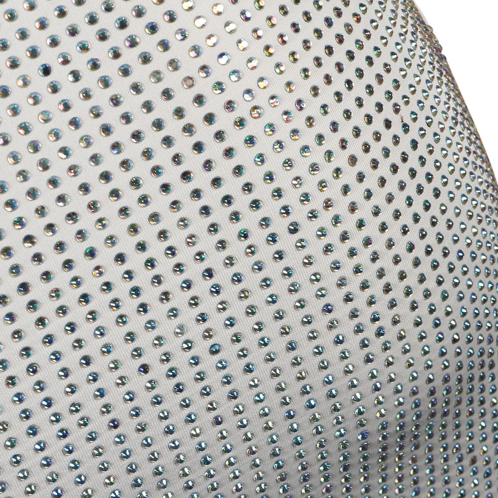 Sexy diamond-encrusted deep V-wrapped chest strap two-piece skirt set 49