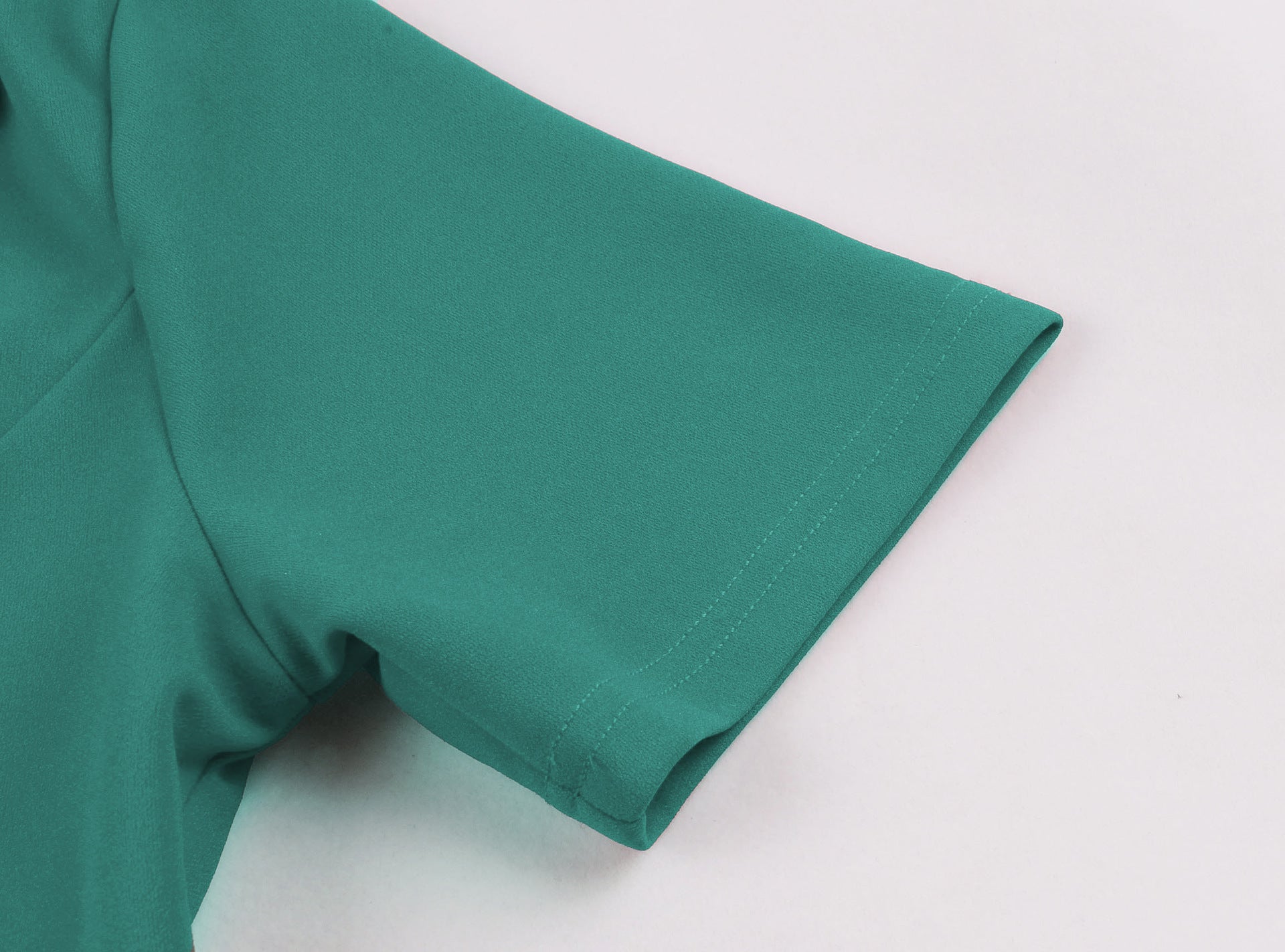 Plus Size Women Loose Turndown Collar Short Sleeve Button Dress 17