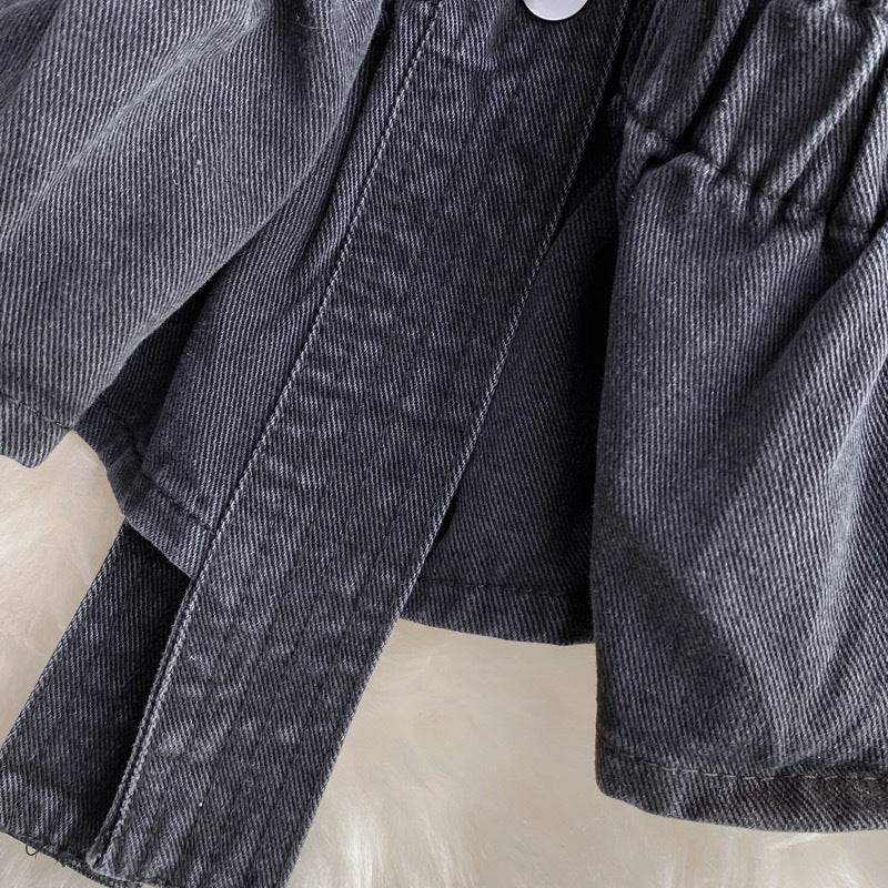 Women Autumn and Winter V-Neck Beaded Denim Top 8