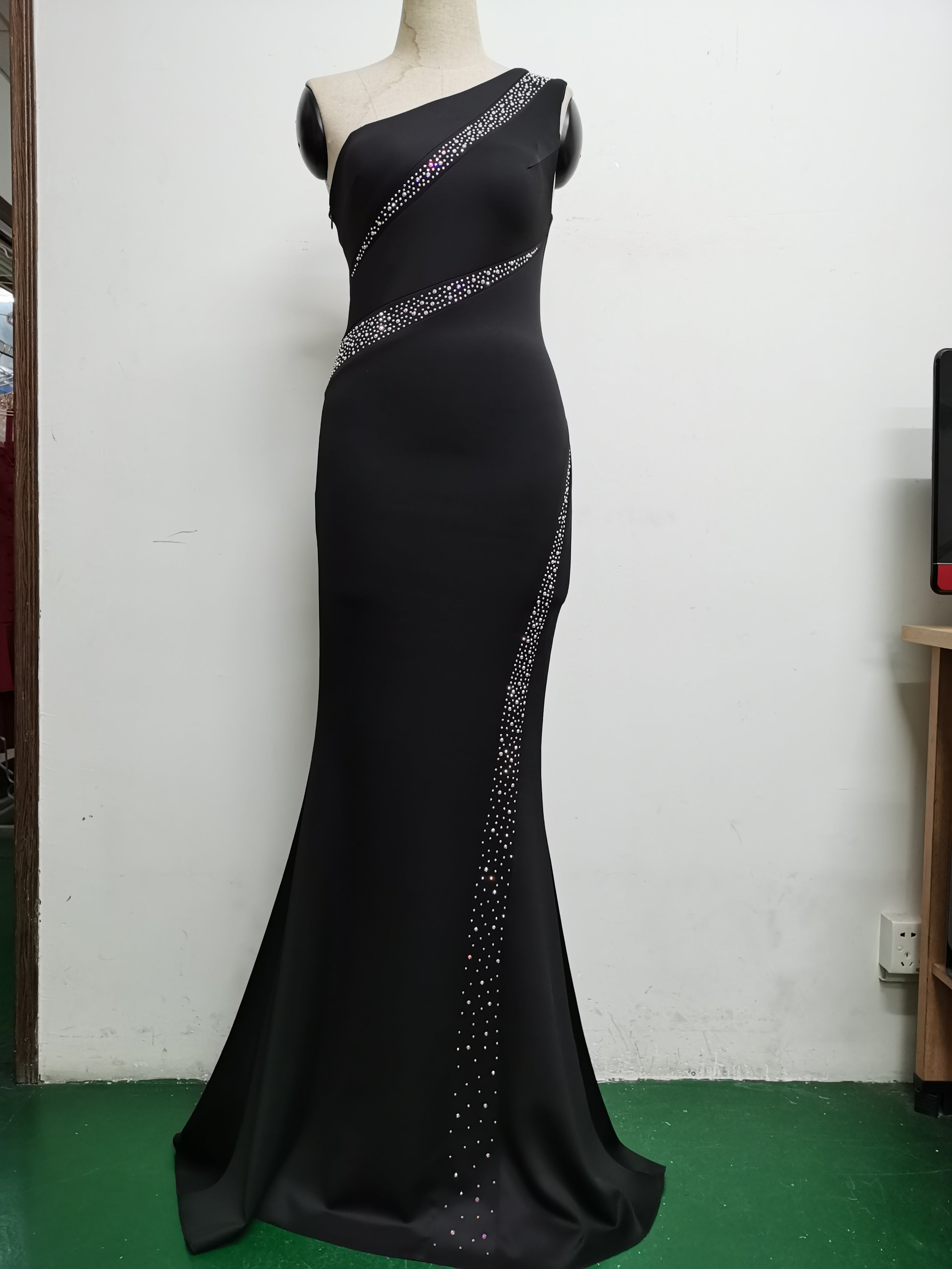 Summer formal beaded one shoulder mermaid evening dress 31