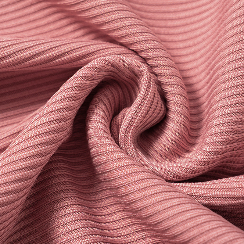 Women's Autumn and Winter Solid Color Tight Fitting Long Sleeve Top Slit Pants Casual Set 22