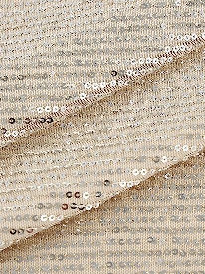 Summer Sequin Round Neck Long Sleeve Casual Loose Sequin Dress 15