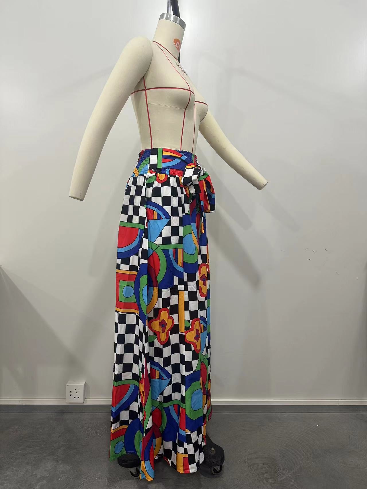 Spring And Autumn Tie-Dye Printed Mid-Waist Wide-Leg Pants 11