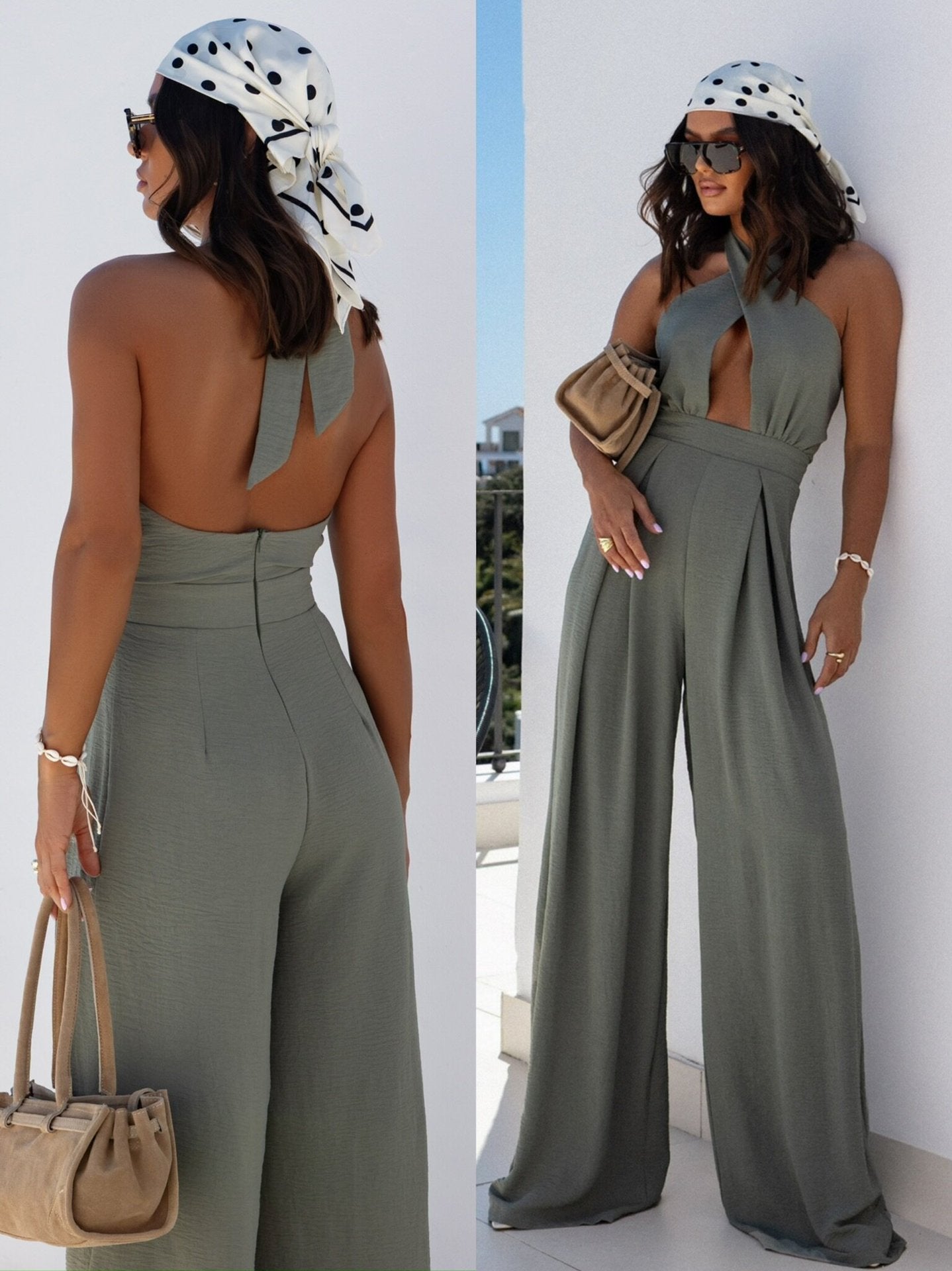 Women Sexy Halter Neck Jumpsuit 8