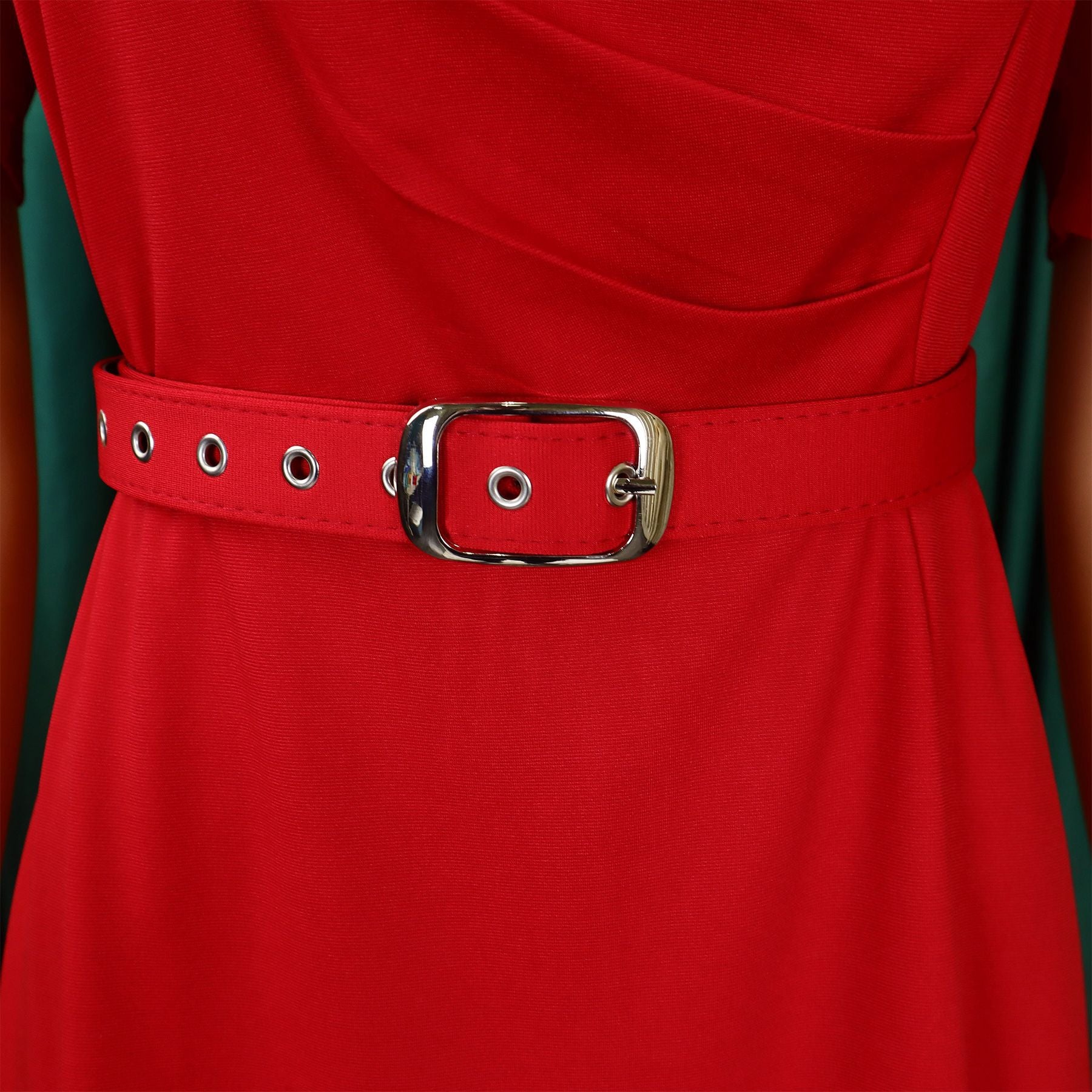 Women's Fashion Pleated Chic Elegant V-neck A-line African Dress 9