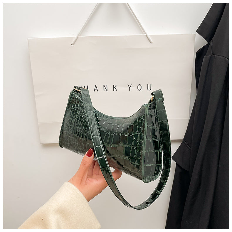 Handheld mini women's bag winter fashion shoulder bag Trendy gradient underarm baguette bag 54