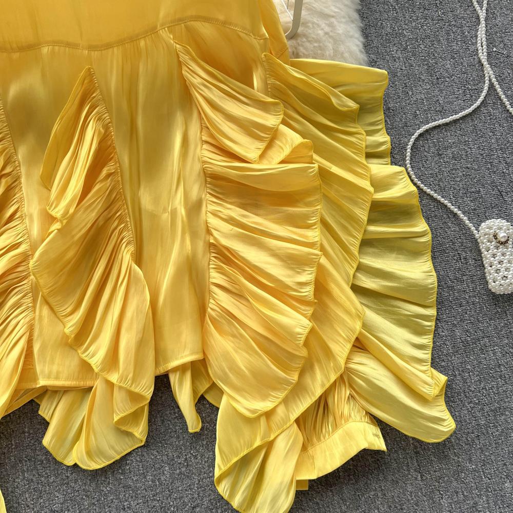 Irregular Ruffled Long-Sleeve Chiffon Blouse Autumn Loose Shirt 8