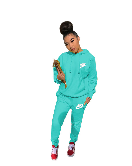 Women's Fashion Casual Embroidered Hooded Two-Piece Pants Set 6