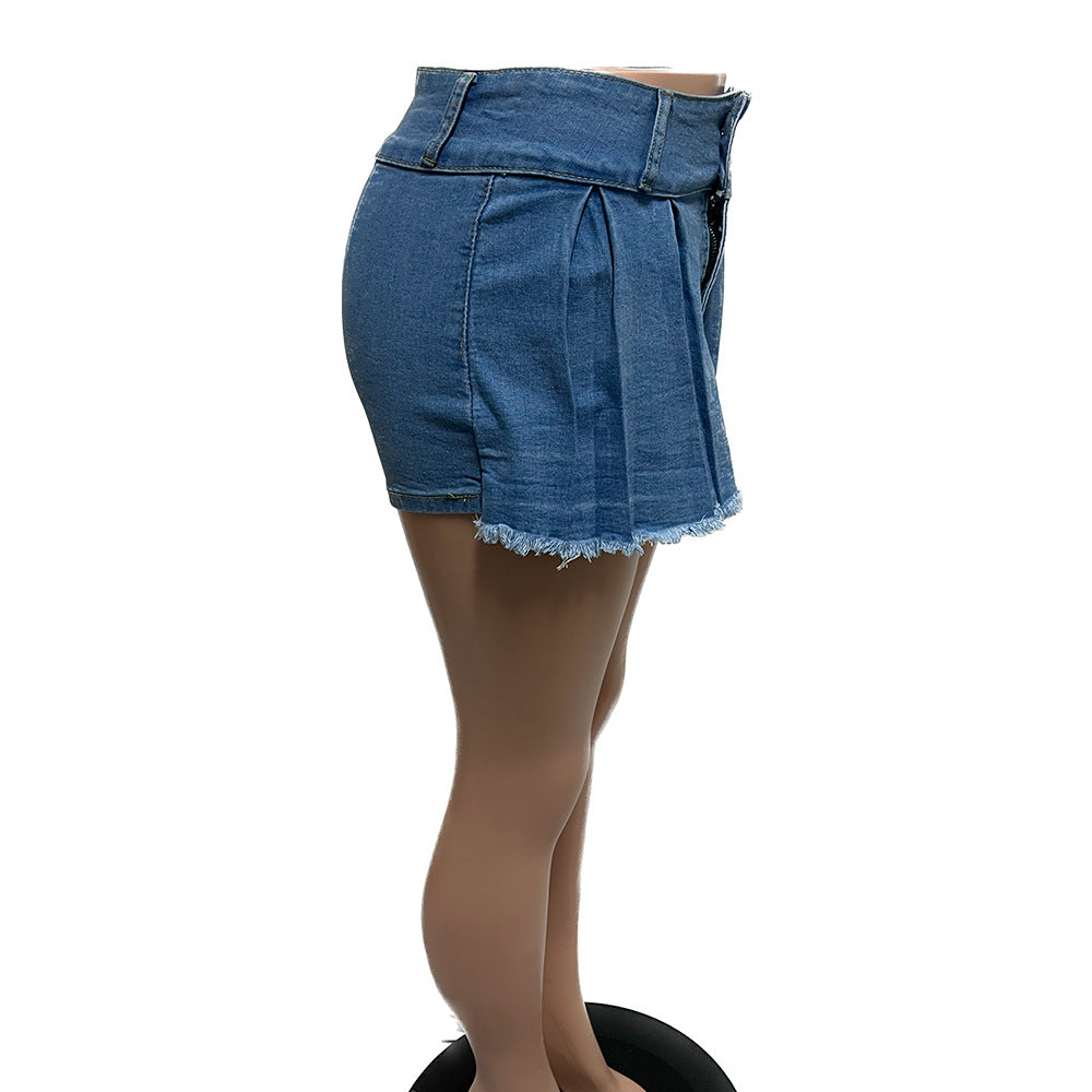 Women's Vintage Wash Stretch Denim Shorts 36