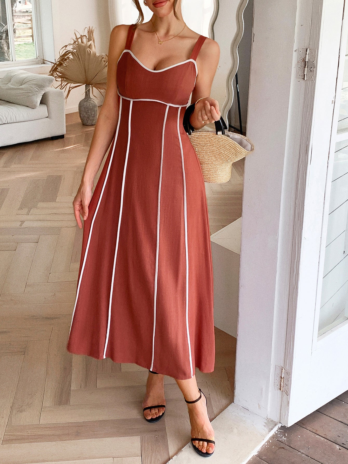 Spring/Summer Women's Casual Holidays Beach Strappy Long Dress 9