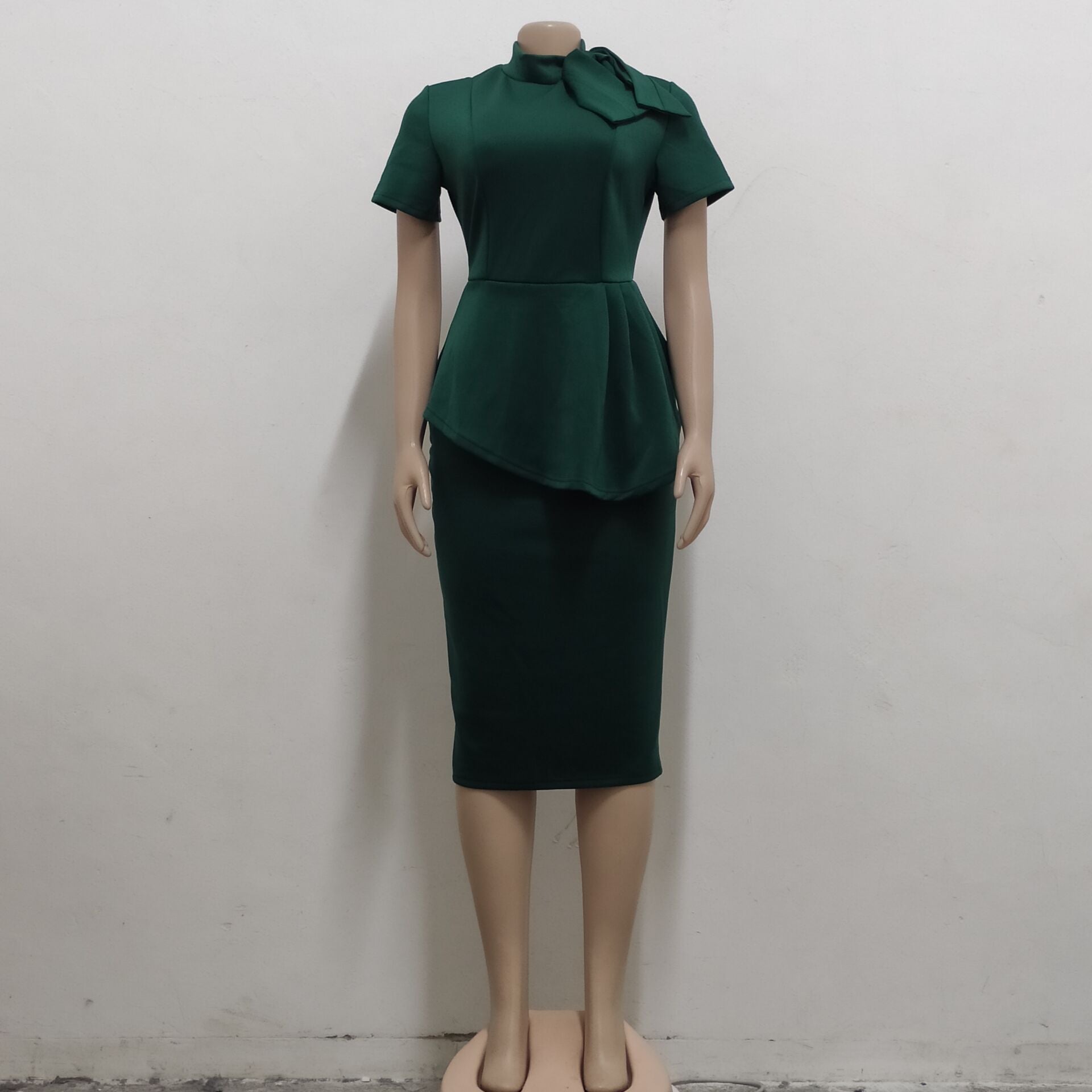 Women Sexy Bowknot Short-sleeved Bodycon Dress 29