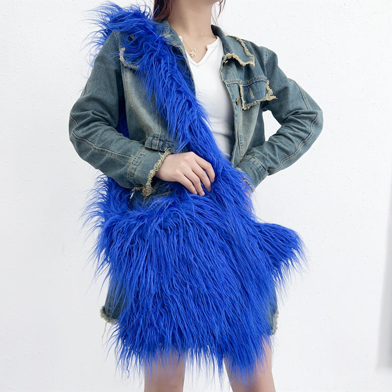 Fashion Girl Furry Messenger Bag 30