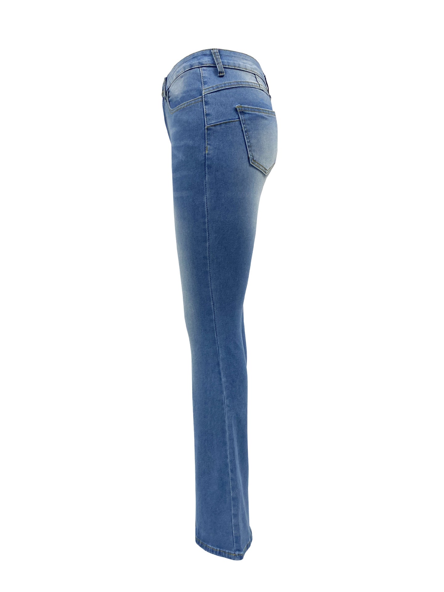 Women Casual Bell Bottom- Denim Pants 7