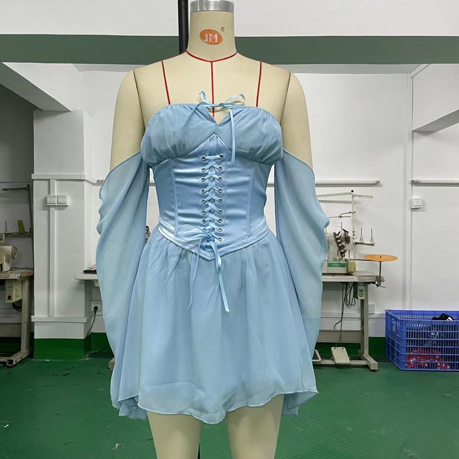 Sweet Lace Tunic Dress Sexy Off Shoulder Drawstring Irregular Dress 13