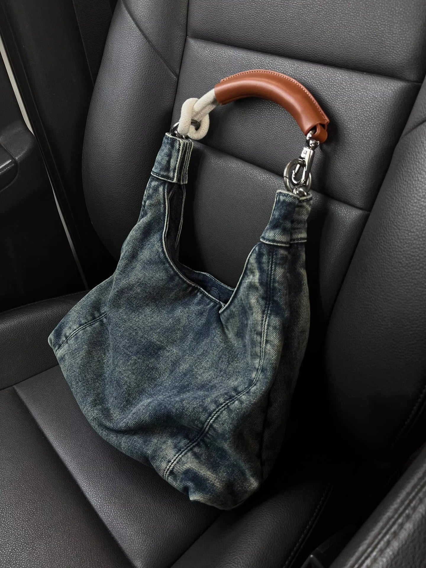 Denim Tote Bag Women's Spring Summer Casual Armpit Bag Shoulder Bag 3