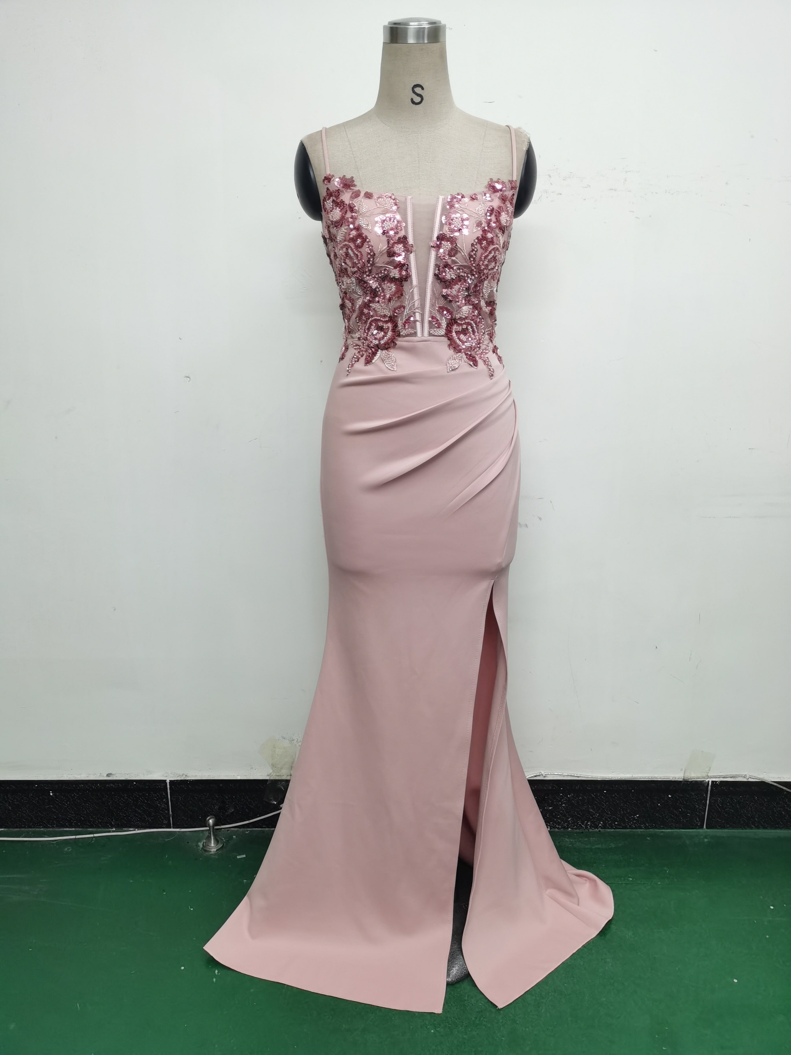 Women Fishbone Lace-Up Sequin Embroidery Formal Formal Party Evening Dress 29