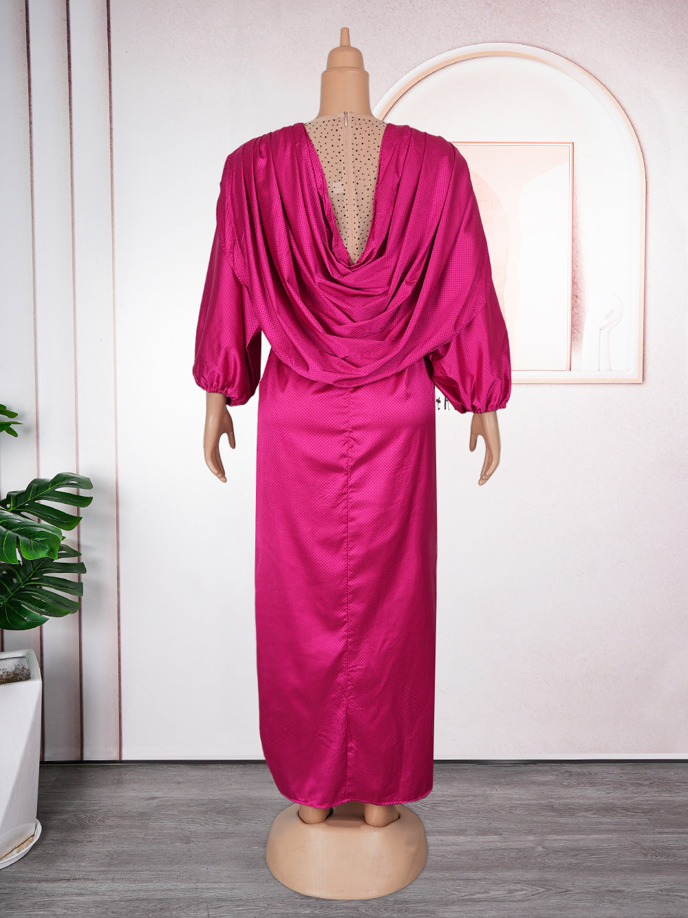 Plus Size Women V Neck Raglan Sleeve Dress 18