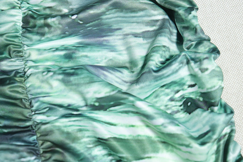 Printed Sleeveless Drawstring Top and Skirt Two-piece Set 16