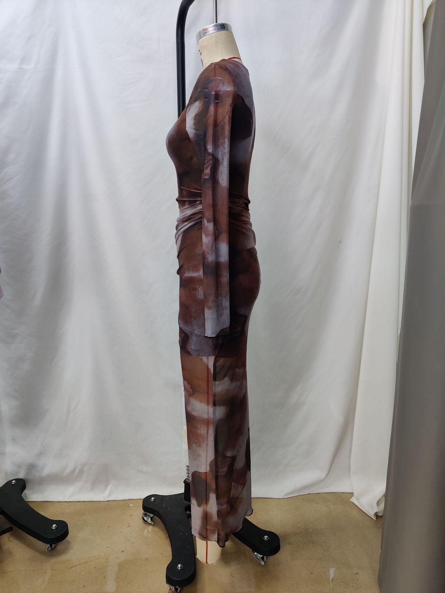 Women Spring/Autumn Printed American Style Long-Sleeved Maxi Dress 10