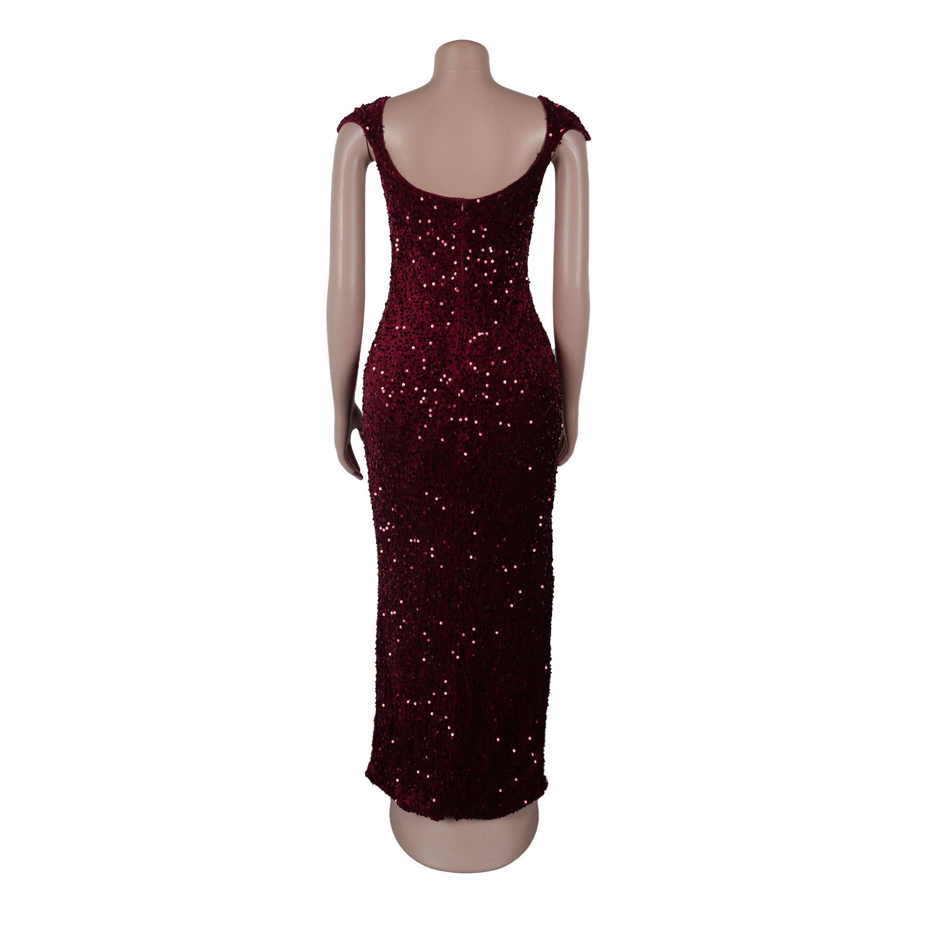 V-neck sequin slit sequin bodycon dress 10